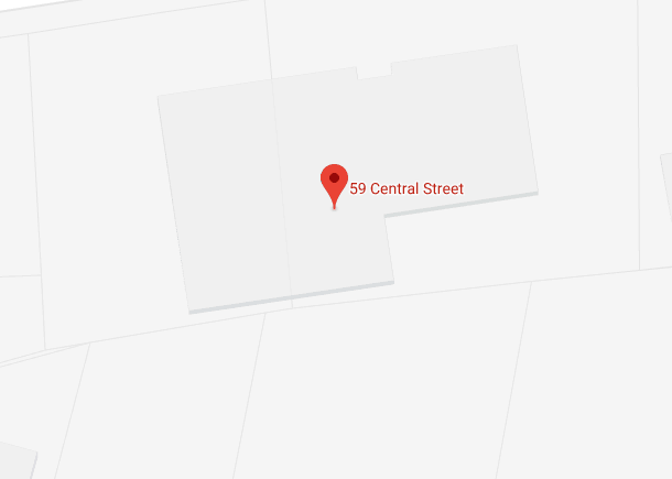 Google maps property lines for 59 Central Street